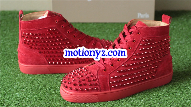 Super High End Christian Louboutin Flat Sneaker High Top Red(With Receipt)